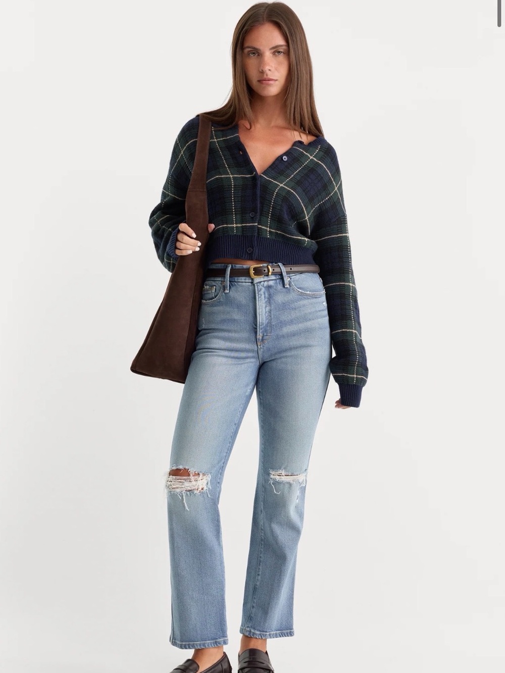 Good American Light Blue Soft Tech Good Curve Straight Jeans